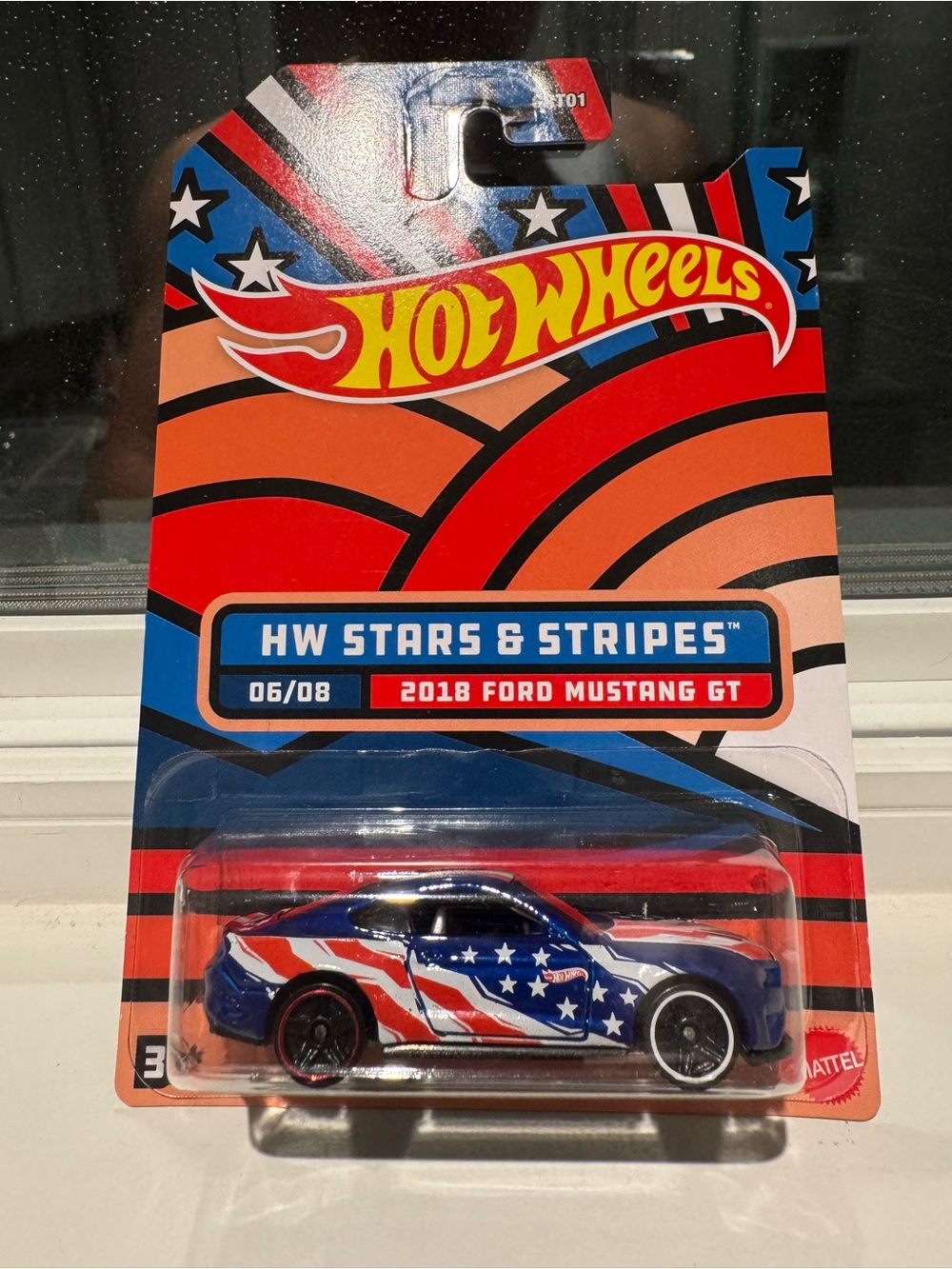 Mattel Hot Wheels 2018 Ford Mustang GT - Blue, Red & White Stars
